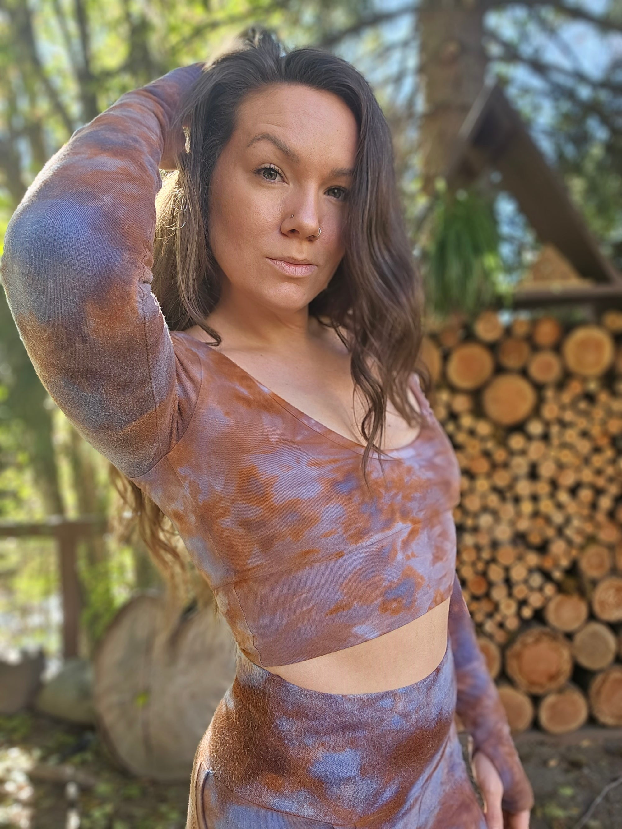 Limited Edition Reversible Long Sleeve Cassia Crop Top