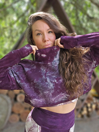 Alocasia Cropped Sweater - Dark Amethyst