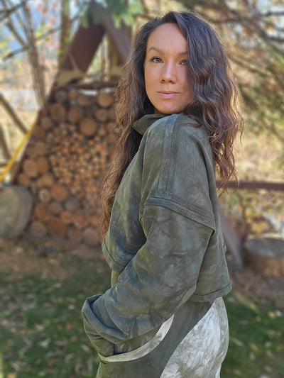 Alocasia Cropped Long Sleeve - Forest OOAK