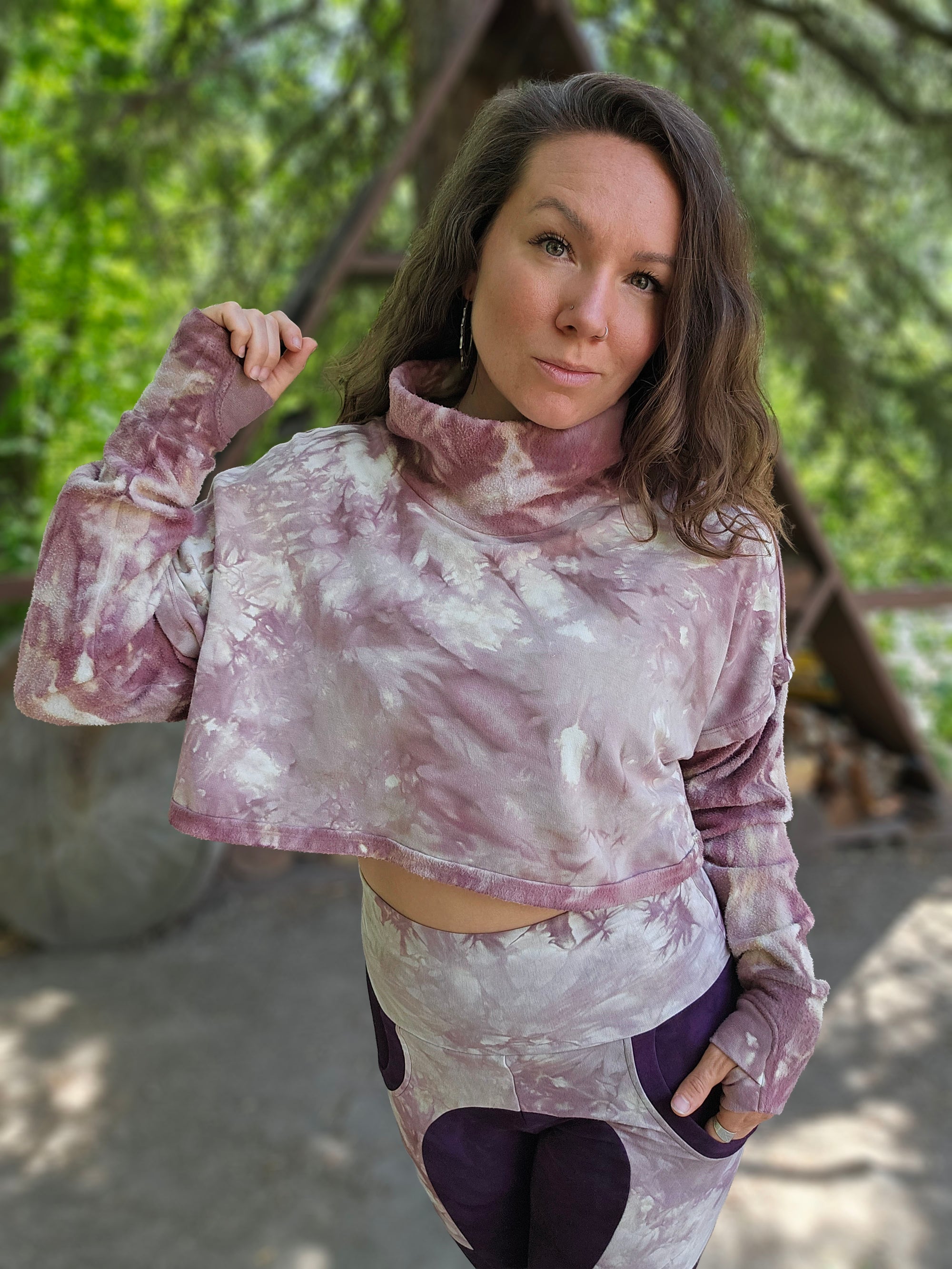 Alocasia Cropped Sweater - Light Amethyst